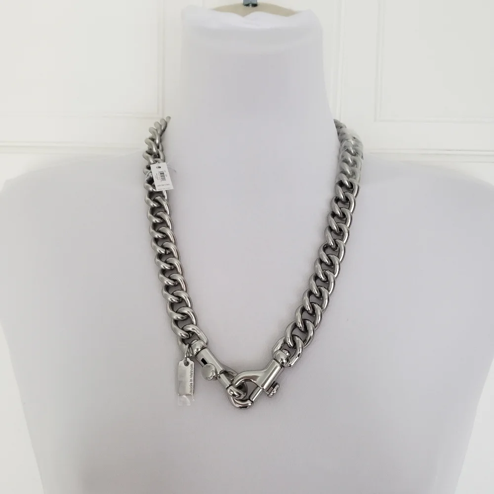 Coach Chunky Silvertone Shoulder Replacement Chain strap Purse decor Accent 23" - Picture 10 of 11